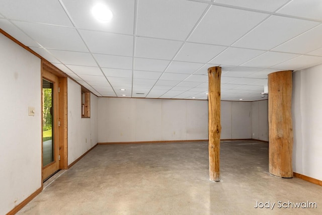 5820 Grace Hwy, Sunfield, MI 48890 - below grade area featuring a drop ceiling