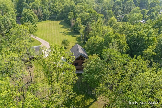 5820 Grace Hwy, Sunfield, MI 48890 - aerial view of property and surrounding area with a heavily wooded area