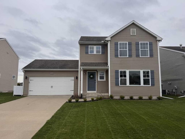 1131 Odell Farm Ln, Vicksburg, MI 49097 - traditional-style house featuring a garage, driveway, and a front lawn