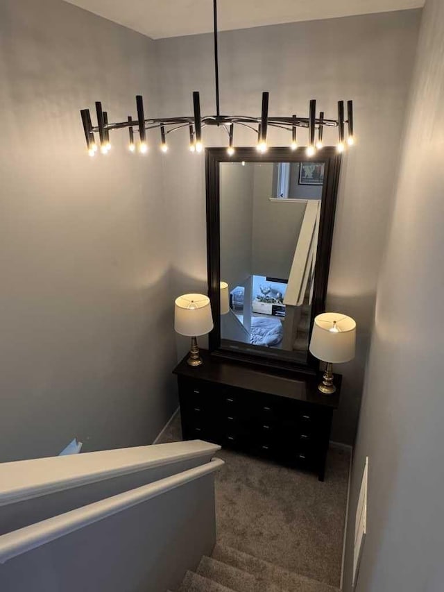 1131 Odell Farm Ln, Vicksburg, MI 49097 - stairway featuring carpet