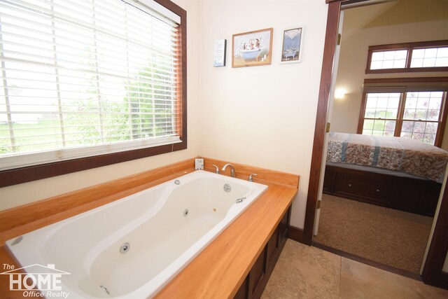 2411 Escott Rd, Owosso, MI 48867 - bathroom with a whirlpool tub, healthy amount of natural light, and connected bathroom