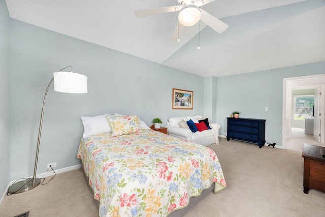 3395 Breckland Ct, Ann Arbor, MI 48108 - carpeted bedroom featuring lofted ceiling and ceiling fan