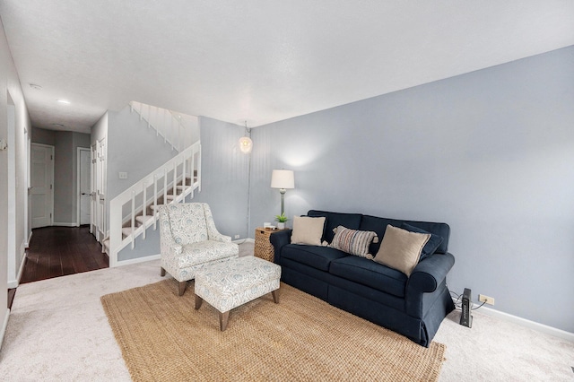 3395 Breckland Ct, Ann Arbor, MI 48108 - living area with stairs and carpet