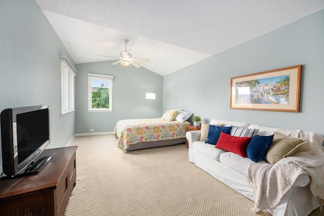 3395 Breckland Ct, Ann Arbor, MI 48108 - bedroom with carpet floors, vaulted ceiling, and a ceiling fan