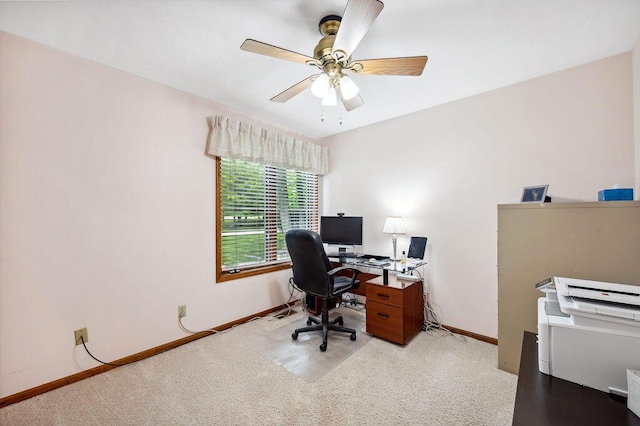 3999 Ravina Ter, Saint Joseph, MI 49085 - carpeted office with baseboards and a ceiling fan