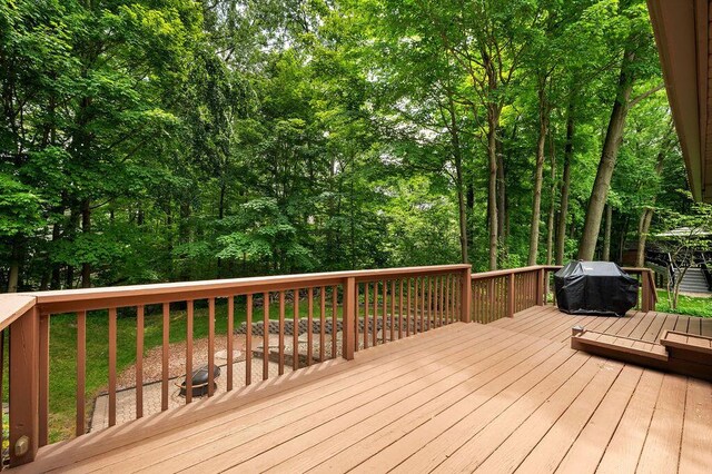 3999 Ravina Ter, Saint Joseph, MI 49085 - wooden deck featuring grilling area
