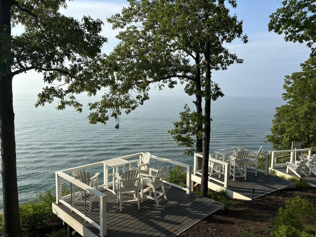 18418 Dunecrest Dr Unit 9, New Buffalo, MI 49117 - dock area featuring a water view