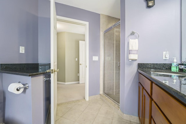 2032 Cameo Ct, Canton, MI 48187 - full bathroom with a stall shower, tile patterned floors, and vanity
