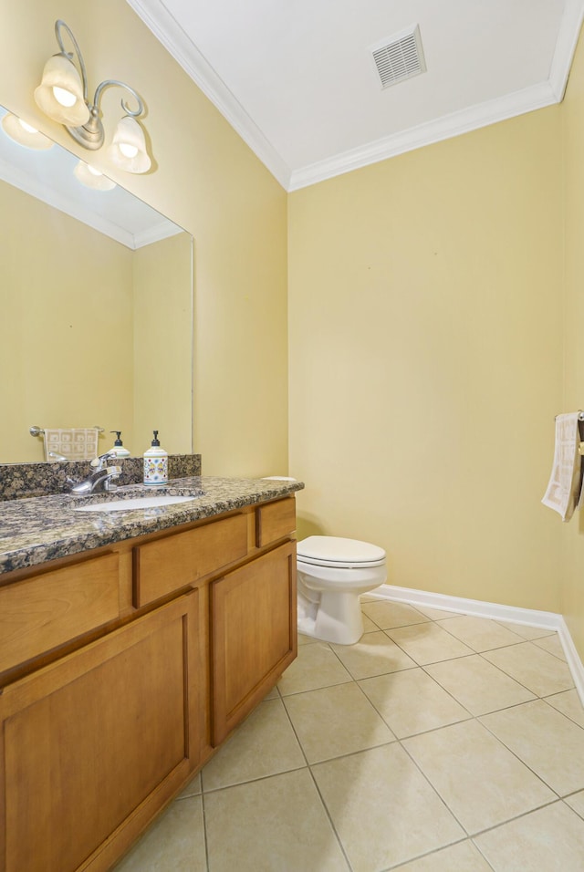 2032 Cameo Ct, Canton, MI 48187 - bathroom featuring crown molding, vanity, and tile patterned flooring