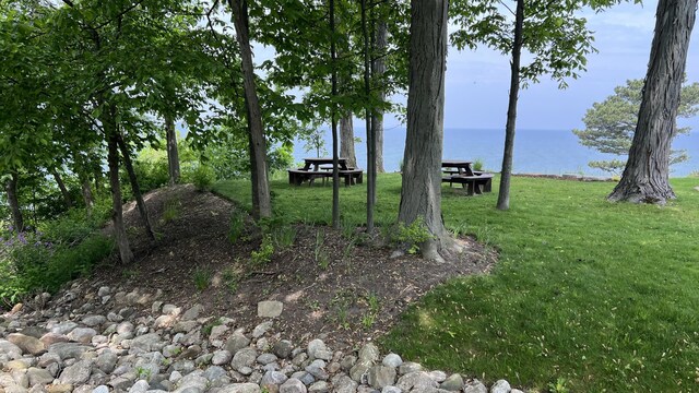 7285 Maple St, South Haven, MI 49090 - view of green lawn featuring a water view