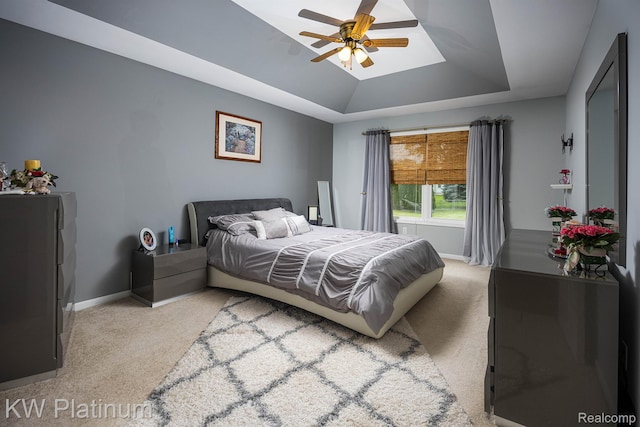 3167 Blackheath Ct, Port Huron, MI 48060 - bedroom featuring a raised ceiling, light carpet, and ceiling fan
