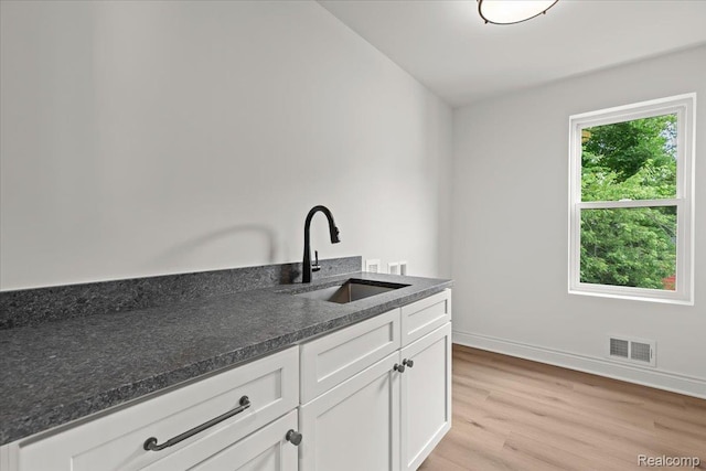 624 S Vermont Ave, Royal Oak, MI 48067 - kitchen featuring light wood finished floors and white cabinetry