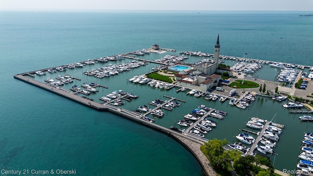 20740 Marter Rd, Grosse Pointe Woods, MI 48236 - bird's eye view of a marina and a nearby body of water