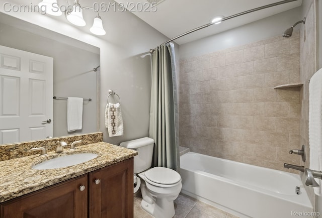 4376 Bennett Park Cir, Troy, MI 48085 - full bathroom featuring vanity, shower / tub combo, and tile patterned flooring