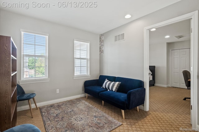 4376 Bennett Park Cir, Troy, MI 48085 - sitting room featuring recessed lighting and carpet flooring