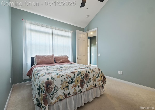 4376 Bennett Park Cir, Troy, MI 48085 - bedroom featuring carpet, vaulted ceiling, and a ceiling fan