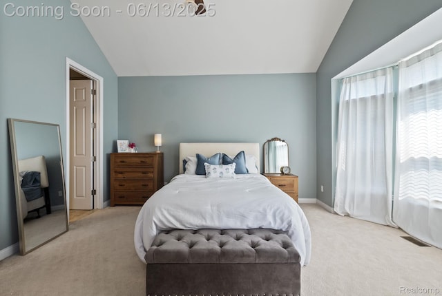 4376 Bennett Park Cir, Troy, MI 48085 - bedroom with vaulted ceiling and light colored carpet