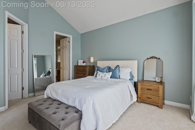 4376 Bennett Park Cir, Troy, MI 48085 - carpeted bedroom featuring vaulted ceiling and baseboards