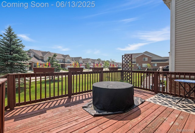 4376 Bennett Park Cir, Troy, MI 48085 - wooden terrace with a residential view and a yard