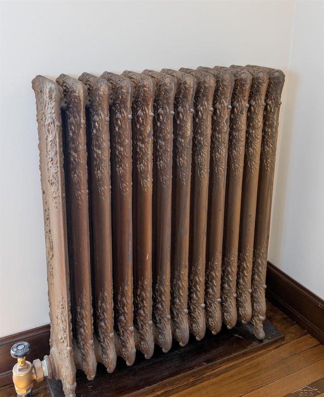 820 N Johnson St, Bay City, MI 48708 - detailed view of radiator and wood finished floors