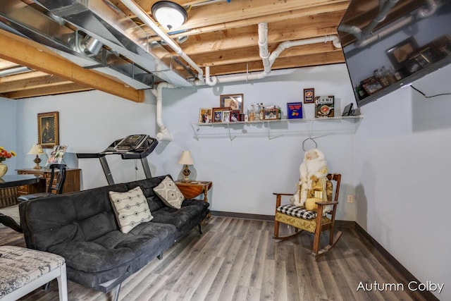 5980 Division St, Newaygo, MI 49337 - finished basement with wood finished floors and baseboards