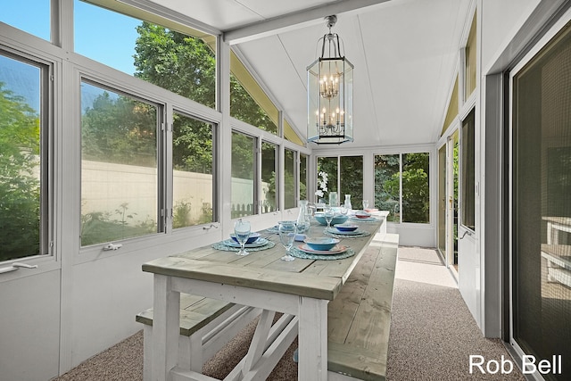 3897 Obrien St SW, Grand Rapids, MI 49534 - sunroom with plenty of natural light, a chandelier, and carpet flooring