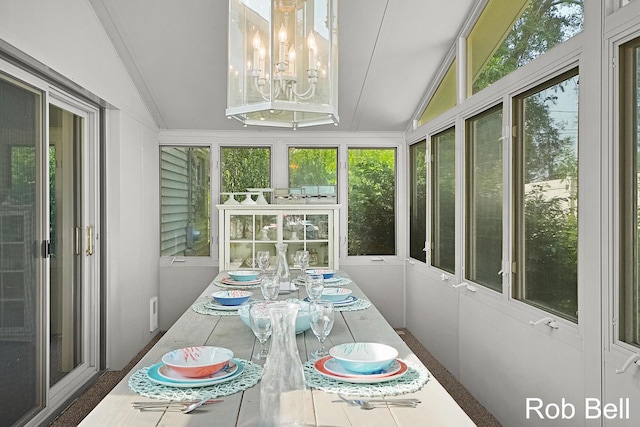 3897 Obrien St SW, Grand Rapids, MI 49534 - sunroom with vaulted ceiling and a chandelier