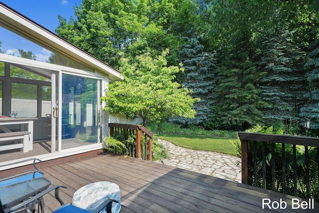3897 Obrien St SW, Grand Rapids, MI 49534 - wooden deck with a sunroom