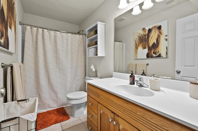 16069 Grazenview St, Schoolcraft, MI 49087 - full bathroom featuring vanity, tile patterned floors, and a shower with curtain