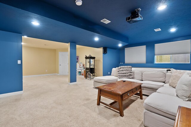 16069 Grazenview St, Schoolcraft, MI 49087 - living area with recessed lighting and carpet flooring