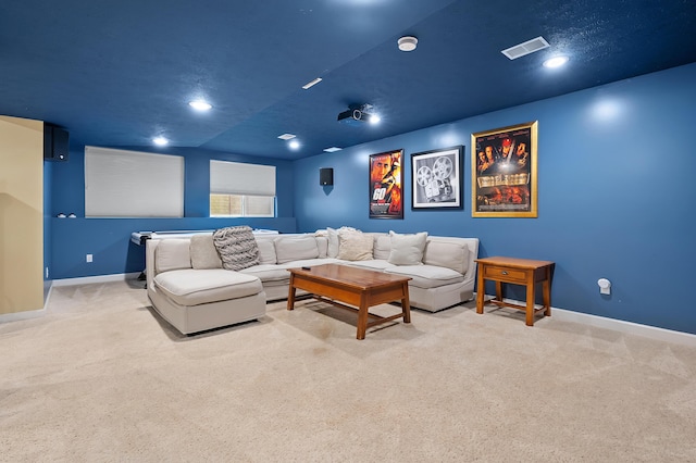 16069 Grazenview St, Schoolcraft, MI 49087 - carpeted home theater room featuring baseboards and recessed lighting