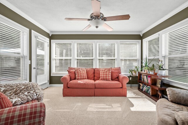 16069 Grazenview St, Schoolcraft, MI 49087 - sunroom / solarium with carpet flooring, plenty of natural light, and crown molding