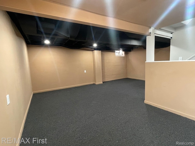 21128 Kenmore Ave, Harper Woods, MI 48225 - finished basement featuring dark carpet