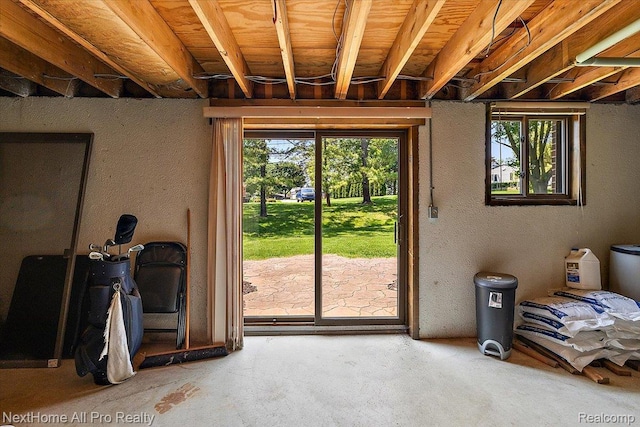 22219 Connemara Dr, Northville, MI 48167 - below grade area with a textured wall
