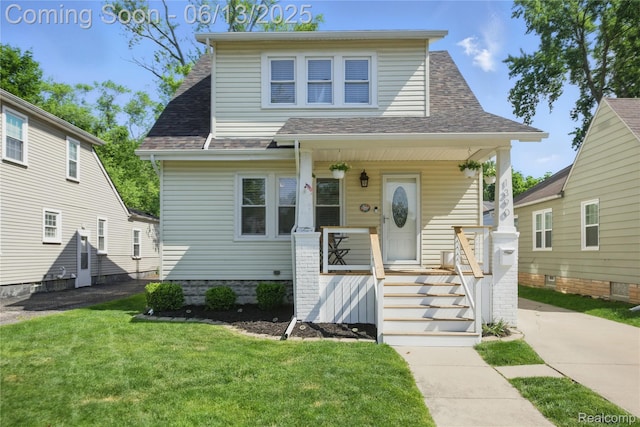1390 W Blvd, Berkley, MI 48072 - bungalow-style house featuring a front lawn, a porch, and roof with shingles