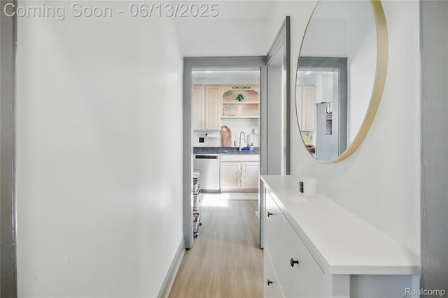 1390 W Blvd, Berkley, MI 48072 - hall featuring light wood-type flooring and a sink