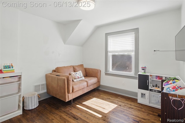 1390 W Blvd, Berkley, MI 48072 - sitting room featuring dark wood finished floors and vaulted ceiling
