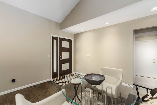 5156 Chestershire Ct, West Bloomfield, MI 48322 - entryway with wood finished floors, recessed lighting, and lofted ceiling