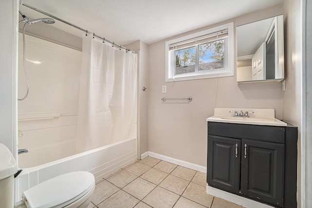 81 Chopin Ave, Troy, MI 48083 - bathroom with shower / bathtub combination with curtain, tile patterned floors, and vanity