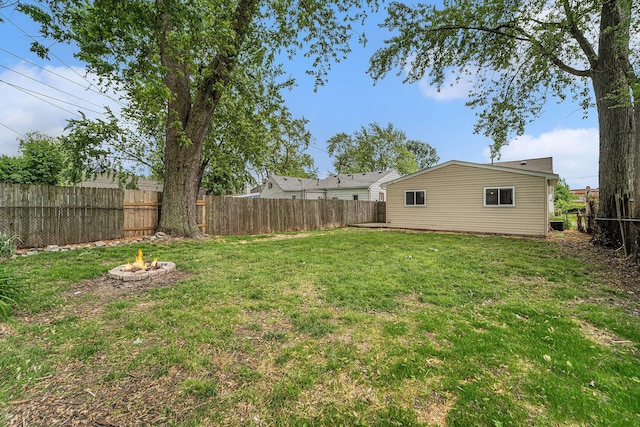 81 Chopin Ave, Troy, MI 48083 - fenced backyard featuring an outdoor fire pit