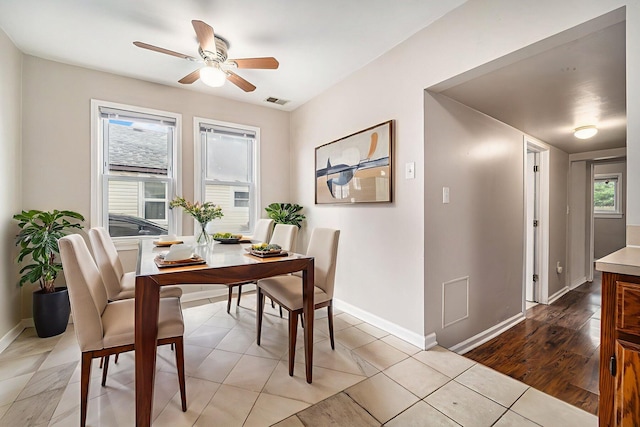 81 Chopin Ave, Troy, MI 48083 - dining area featuring a ceiling fan and baseboards