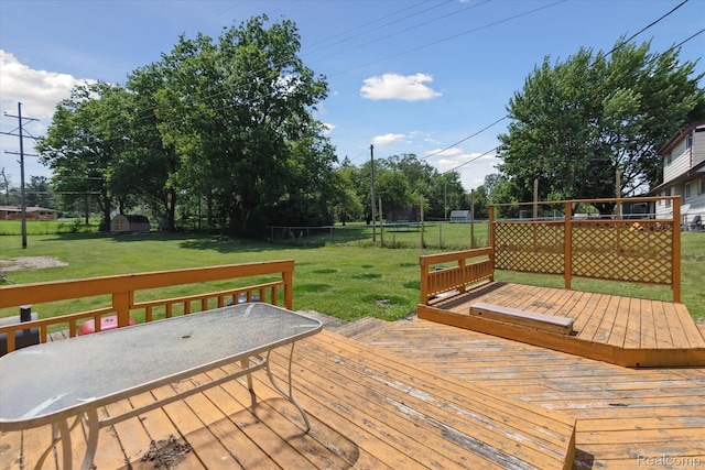 1337 Heathercrest Dr, Flint, MI 48532 - wooden terrace with a fenced backyard and a shed