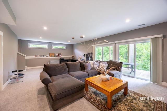 6853 Loggers Ridge Run SE, Caledonia, MI 49316 - living room with light colored carpet and recessed lighting
