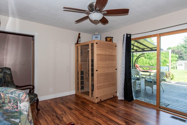 185 Race St, Constantine, MI 49042 - sitting room featuring wood finished floors and ceiling fan