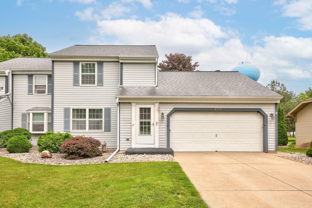 429 Zehnder Dr, Frankenmuth, MI 48734 - traditional home featuring driveway, a front yard, an attached garage, and a shingled roof