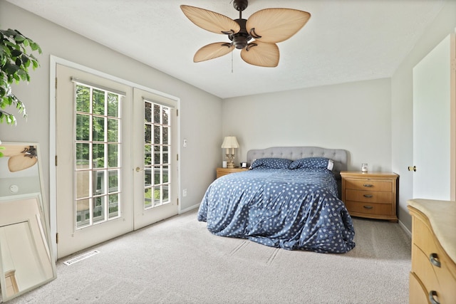 429 Zehnder Dr, Frankenmuth, MI 48734 - carpeted bedroom featuring access to outside and a ceiling fan