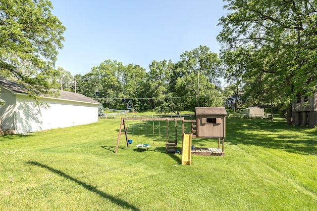 3360 Broad St, Dexter, MI 48130 - view of yard with a shed