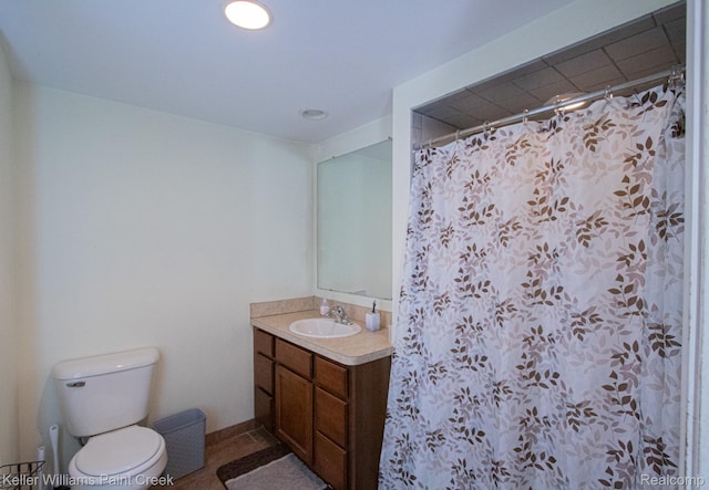 235 E Saint Clair St, Almont, MI 48003 - full bath with vanity, a shower with shower curtain, and tile patterned floors