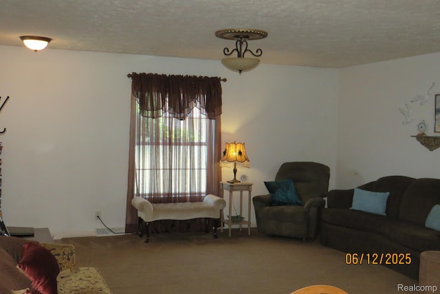 10571 Baraga St, Taylor, MI 48180 - carpeted living room featuring a textured ceiling