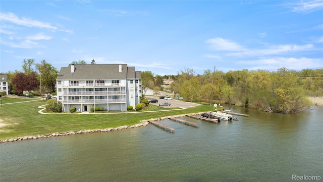 3565 Port Cove Dr Unit 68, Waterford, MI 48328 - aerial view of property and surrounding area with a nearby body of water